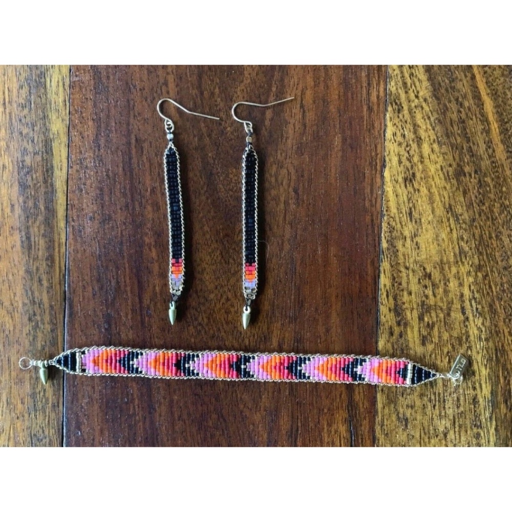 ILD Iwona Ludyga Design Beaded Bracelet & Earrings - Picture 4 of 5